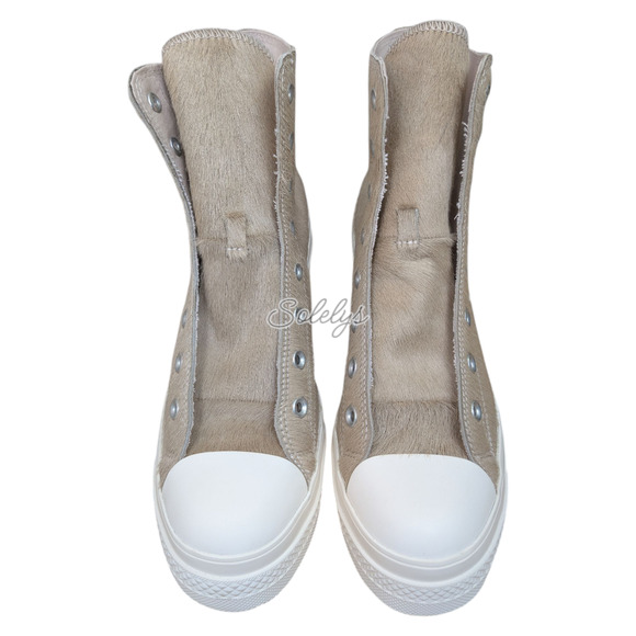 Converse Chuck 70 De Luxe Heel Genuine Calf Pony Hair Platform Sneaker 11 NEW - Picture 11 of 12